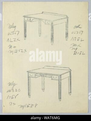 Disegno, tracciati di disegni per scrittura rettangolare Tabella -s 45557 e 44330, con rovere variante numero, 1900-05 Foto Stock