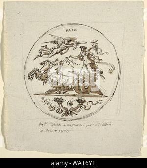 Disegno, il Trionfo della pace, Roundel, per la Villa Aldini a Montmorency, 1813 Foto Stock