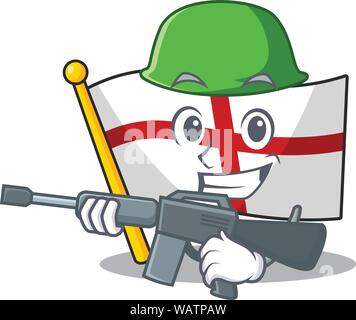 Bandiera dell'esercito Inghilterra isolato in la mascotte Illustrazione Vettoriale