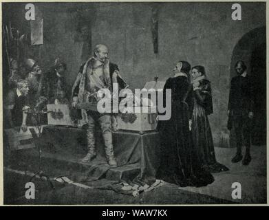Il duca Carlo insulta il cadavere del suo nemico Flemming dipinta da Albert Edelfelt. Foto Stock