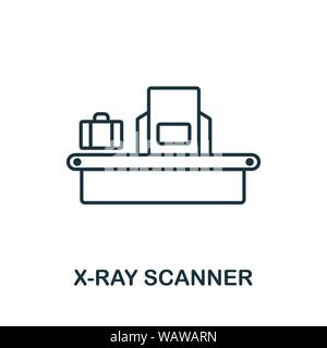 X-Ray Scanner sottile linea icona. Creative Design semplice dalla sicurezza raccolta di icone. Schema x-ray icona dello scanner per il web design e mobile apps usage Illustrazione Vettoriale