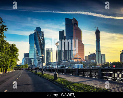 Città di Mosca - vista dei grattacieli Moscow International Business Center. Foto Stock