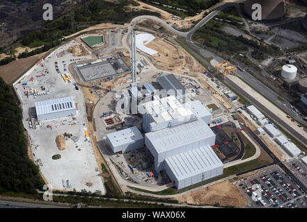 Vista aerea del Ferrybridge Multifuel 1 (FM1) power station, West Yorkshire Foto Stock