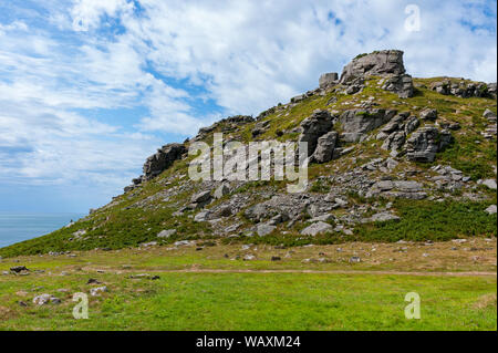 La Valle di rocce è una valle secca che corre parallela alla costa in North Devon, Inghilterra Foto Stock