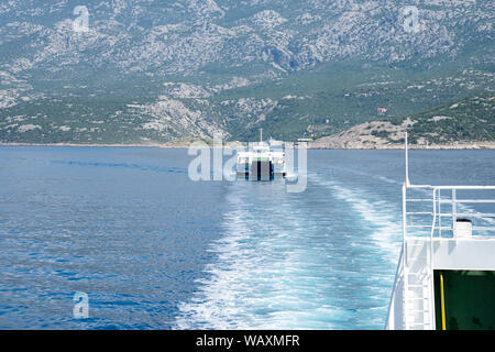 Traghetto per isola di Rab. Croazia, Europa Foto Stock