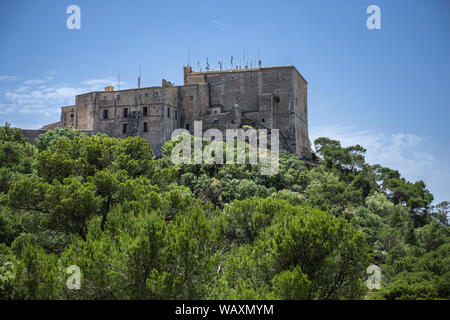 Santuari de Sant Salvador Monastero, Santuario de San Salvador, vicino a Felanitx, Maiorca, isole Baleari, Spagna. Foto Stock