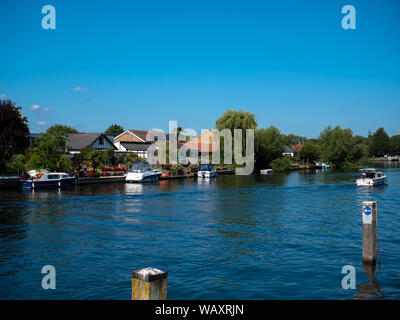 Bellissimo Fiume Tamigi, estate, Laleham Staines Surrey, Inghilterra, Regno Unito, GB. Foto Stock