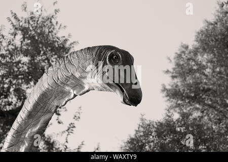 Copia realistica di Brachiosaurus, è un genere di sauropod dinosaur che ha vissuto in Nord America durante il tardo Giurassico, circa 154-153 milioni di anni fa Foto Stock