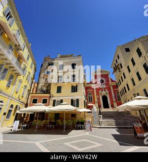 Chiesa metropolitana di Hyperagia, Theotokos, Spileotissa, Corfu Old Town,Kerkyra, Corfù, Grecia Foto Stock