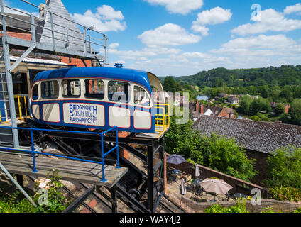 Bridgnorth Castle Hill Railway, Shropshire, Inghilterra, Regno Unito Foto Stock