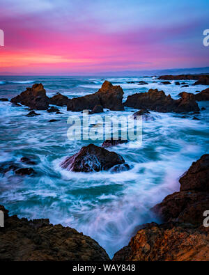 La Costa Viola in Fort Bragg lunga esposizione Foto Stock