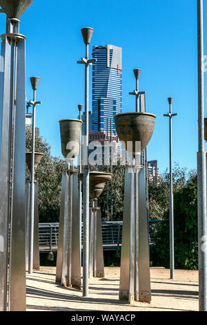 Federazione campane Melbourne Australia Birrarung Marr inner city park Foto Stock