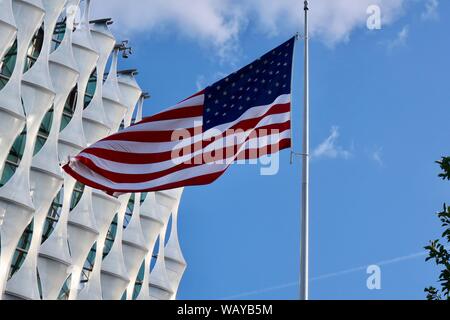 London, Regno Unito - 20 August 2019: Ambasciata degli Stati Uniti a Nine Elms, Battersea. Foto Stock