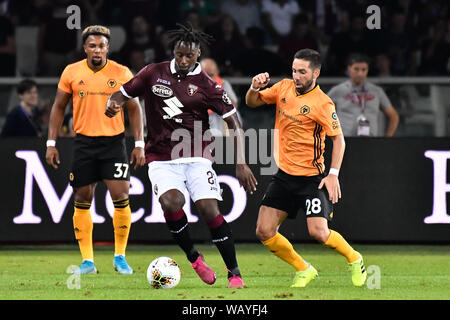 Meite Soualiho (Torino FC) durante l'Europa League 2019-20 partita di calcio tra Torino FC e Wolverhampton Wanderers FC allo Stadio Grande Torino il 22 agosto, 2019 a Torino, Italia. Foto Stock