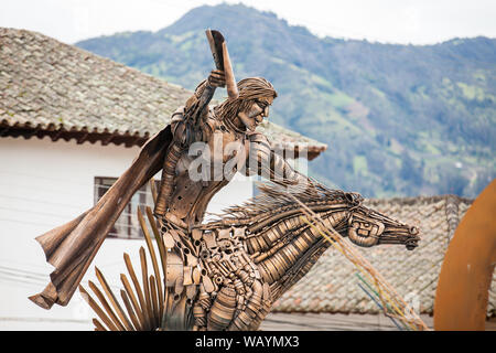 TURMEQUE, COLOMBIA agosto, 2019: monumento in onore degli indigeni Muisca presso la piazza centrale della città Turmeque in Colombia Foto Stock