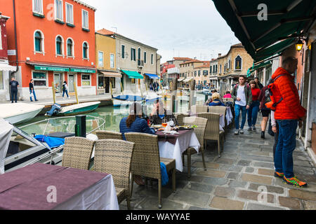 Il Rio dei vetrai canal da fondamenta Daniele Manin, Murano, Laguna Veneta, Italia Foto Stock