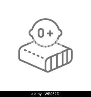 Materasso con materiali leggeri per baby, materasso ortopedico icona linea. Illustrazione Vettoriale