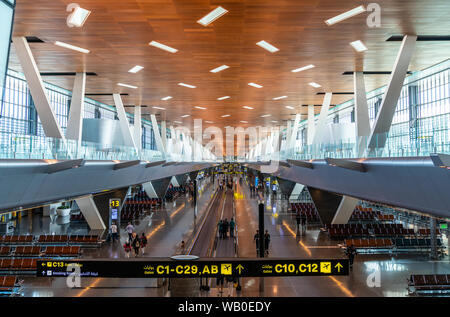 Interno di Hamad dall'Aeroporto Internazionale di Doha in Qatar Foto Stock