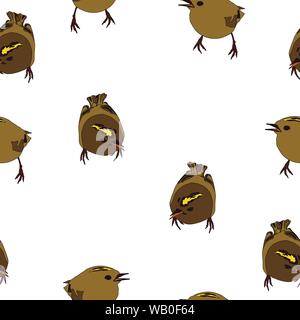 Vettore di uccelli seamless pattern isolato Illustrazione Vettoriale