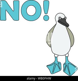 Blu-footed booby illustrazione vettoriale sfondo Illustrazione Vettoriale