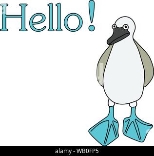 Blu-footed booby illustrazione vettoriale sfondo Illustrazione Vettoriale