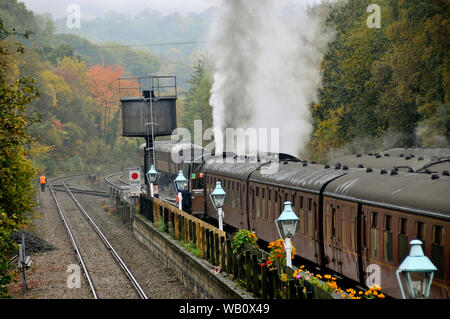 Immagine del North Yorkshire Ferrovia a Grosmont, North Yorkshire, Regno Unito Foto Stock