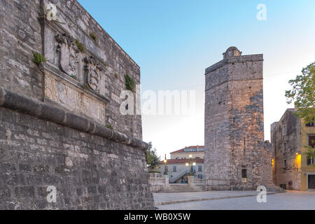 09 MAGGIO 2019, Zadar, Croazia. Capitano della torre, Zadar, Croazia. Sera shot. Foto Stock