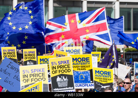 Unite per l'Europa, Pro Unione europea marzo e rally, Londra, Gran Bretagna. Unite per l'Europa, è un'organizzazione che che Pro UE e non ha mai voluto Brexit Foto Stock