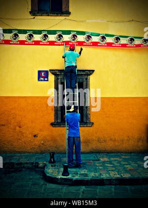 Casa e bottega fronti, San Miguel De Allende, Messico Foto Stock