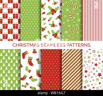 Natale seamless pattern set di vettore Illustrazione Vettoriale