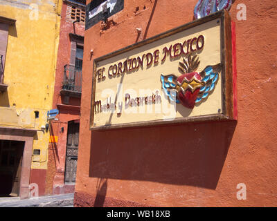 San Miguel De Allende, una città e un comune nella regione di Guanajuato in Messico centrale. Il centro storico è un Sito Patrimonio dell'umanità. Foto Stock