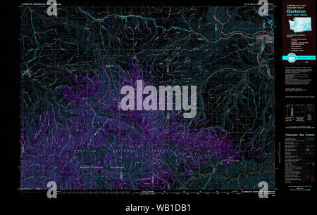USGS TOPO Map Washington Clarkston 240545 1981 100000 Restauro invertito Foto Stock