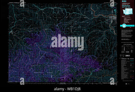 USGS TOPO Map Washington Clarkston 240546 1981 100000 Restauro invertito Foto Stock