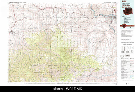 USGS TOPO Map Washington Clarkston 240546 1981 100000 Il restauro Foto Stock