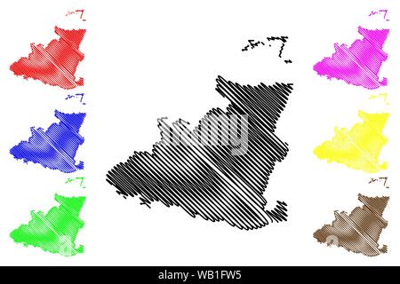 Sancti Spiritus provincia (Repubblica di Cuba, Province di Cuba) mappa illustrazione vettoriale, scribble schizzo Sancti Spiritus mappa Illustrazione Vettoriale