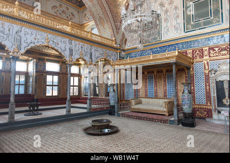 ISTANBUL, Turchia - 03. Giugno 2019. Harem camera. Harem del sultano nell'Impero Ottomano, Palazzo Topkapi. Istanbul, Turchia Foto Stock