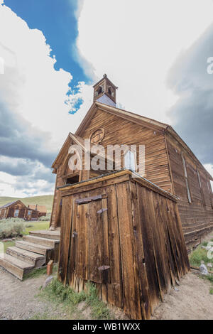 Città fantasma paesaggio in Bodie, CA Foto Stock