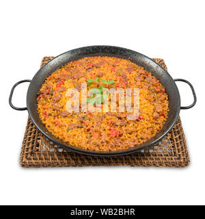 Riso con carne di maiale iberico nervature Foto Stock