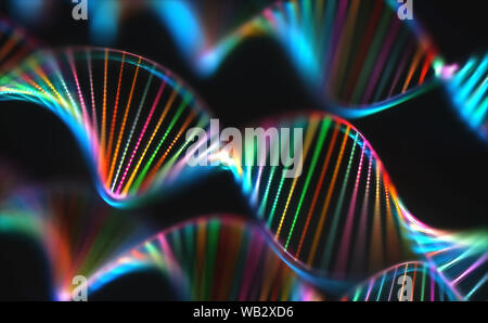 DNA (acido desossiribonucleico) molecole, illustrazione del computer. Foto Stock