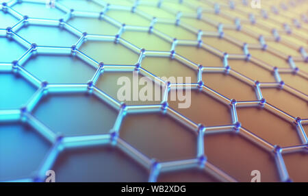 Foglio di grafene, illustrazione del computer. Foto Stock