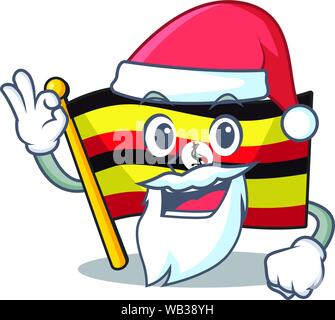 Santa uganda bandiera è mantenuta cartoon cassetto Illustrazione Vettoriale