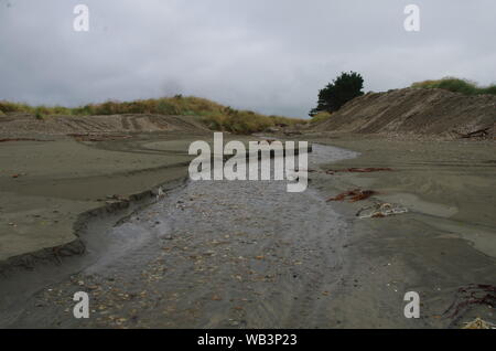 Fiume. Te Araroa Trail. Riverton. Southland. Isola del Sud. Nuova Zelanda Foto Stock