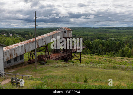 Vecchi pensionati di minerale di ferro mine Building Foto Stock