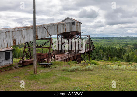 Vecchi pensionati di minerale di ferro mine Building Foto Stock