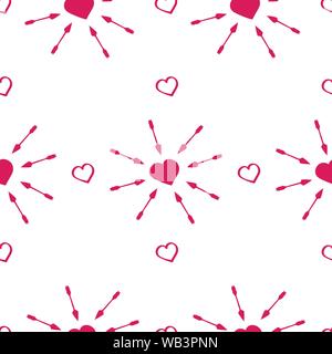 I cuori e le frecce del vettore di pattern senza giunture Illustrazione Vettoriale