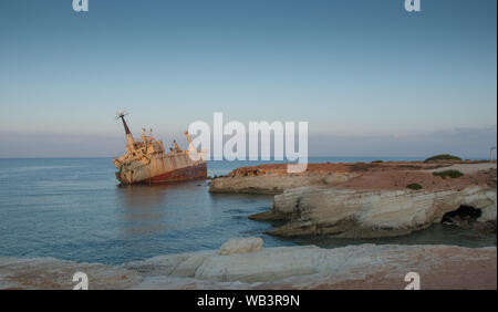 Naufragio di Edro lll, Paphos, Cipro Foto Stock