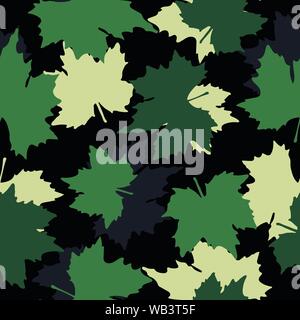 Foglie di albero camouflage pattern senza giunture Illustrazione Vettoriale