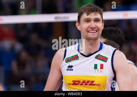 OLEG ANTONOV durante la Lega delle Nazioni uomini - Italia vs Argentina, Milano, Italia, 22 giu 2019, Pallavolo Italiana Pallavolo squadra nazionale Foto Stock