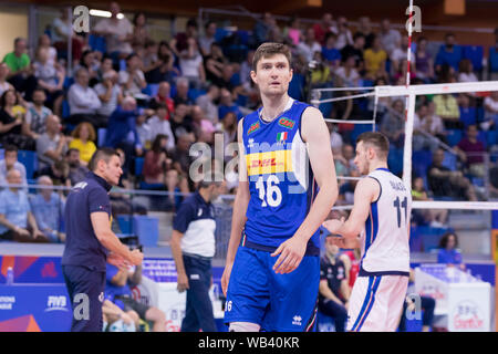 OLEG ANTONOV durante la Lega delle Nazioni uomini - Italia vs Serbia, Milano, Italia, 21 giu 2019, Pallavolo Italiana Pallavolo squadra nazionale Foto Stock