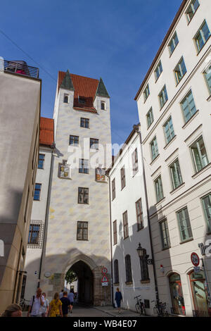 Alter Hof, (antica corte) l'ex residenza imperiale di Luigi IV a Monaco di Baviera, Germania. Foto Stock